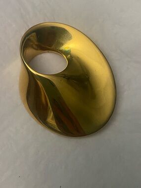 Vintage Monet Open Circle Brooch Scarf Pin Gold Tone